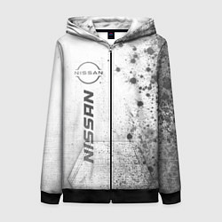 Женская толстовка на молнии Nissan - white gradient по-вертикали