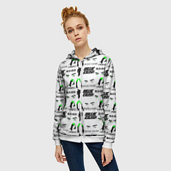 Толстовка на молнии женская Billie Eilish singer, цвет: 3D-белый — фото 2