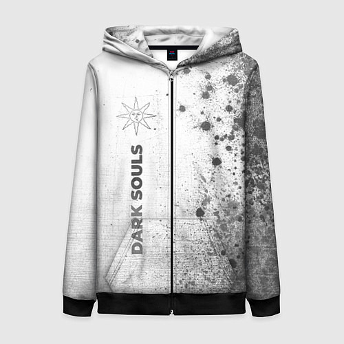 Женская толстовка на молнии Dark Souls - white gradient по-вертикали / 3D-Черный – фото 1