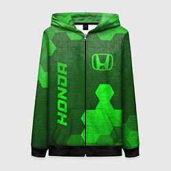 Толстовка на молнии женская Honda - green gradient вертикально, цвет: 3D-черный