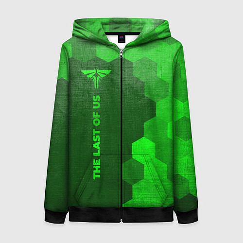 Женская толстовка на молнии The Last Of Us - green gradient по-вертикали / 3D-Черный – фото 1