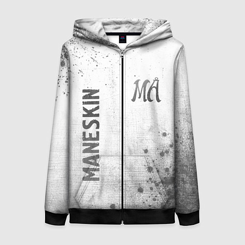 Женская толстовка на молнии Maneskin - white gradient вертикально / 3D-Черный – фото 1