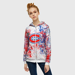 Толстовка на молнии женская Montreal Canadiens NHL white, цвет: 3D-белый — фото 2