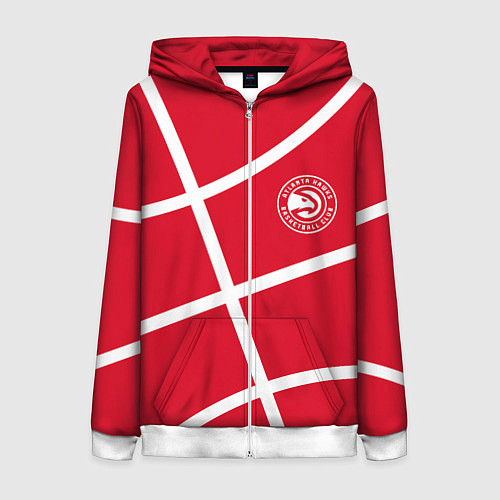 Женская толстовка на молнии Atlanta Hawks NBA team / 3D-Белый – фото 1