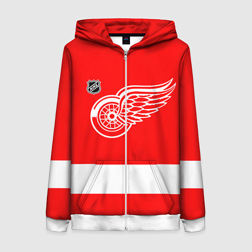 Женская толстовка на молнии Detroit Red Wings hockey / 3D-Белый – фото 1