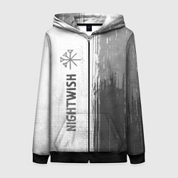 Толстовка на молнии женская Nightwish - white gradient по-вертикали, цвет: 3D-черный