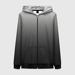 Толстовка на молнии женская Градиент металлический тёмно-серый, цвет: 3D-черный