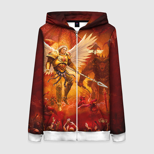 Женская толстовка на молнии Сангвиний великий ангел / 3D-Белый – фото 1