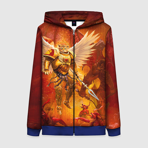 Женская толстовка на молнии Кот примарх / 3D-Синий – фото 1