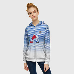 Толстовка на молнии женская Колорадо Эвеланш - геометрический градиент, цвет: 3D-белый — фото 2