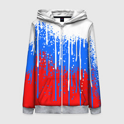 Толстовка на молнии женская Патриот - флаг, цвет: 3D-меланж