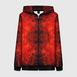 Женская толстовка на молнии Красно-черная кожа дракона