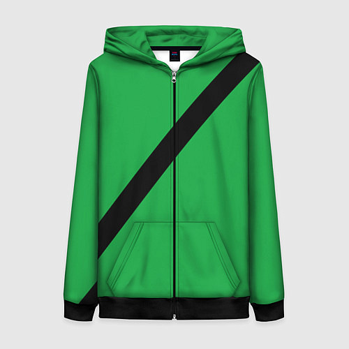 Женская толстовка на молнии Ремень безопасности, зеленый / 3D-Черный – фото 1