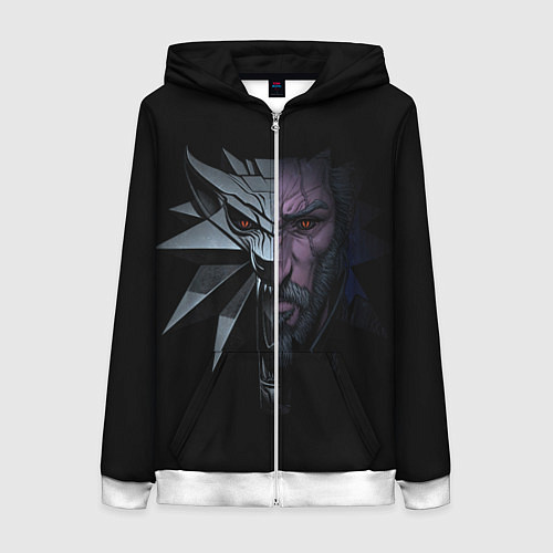 Женская толстовка на молнии Рожденный в Битве - Ведьмак 3 / 3D-Белый – фото 1