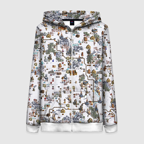 Женская толстовка на молнии Земли Башни - Герои 3 / 3D-Белый – фото 1