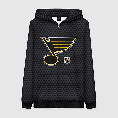 Женская толстовка на молнии Сент Луис Блюз - черные треугольники / 3D-Черный – фото 1