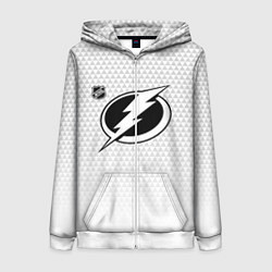 Толстовка на молнии женская Тампа Бэй Лайтнинг - белые треугольники, цвет: 3D-белый