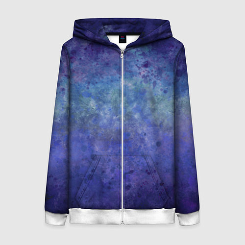 Женская толстовка на молнии Абстракция - blue tunnel / 3D-Белый – фото 1