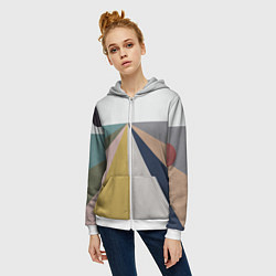 Толстовка на молнии женская Черное солнце красная луна, цвет: 3D-белый — фото 2