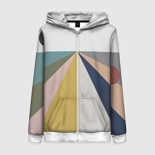 Женская толстовка на молнии Черное солнце красная луна / 3D-Белый – фото 1