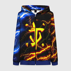 Толстовка на молнии женская Doom молнии шторм, цвет: 3D-синий