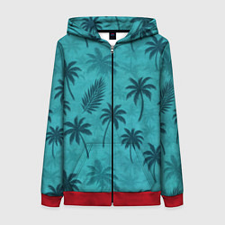 Толстовка на молнии женская Гавайский стиль - Томми Версетти, цвет: 3D-красный