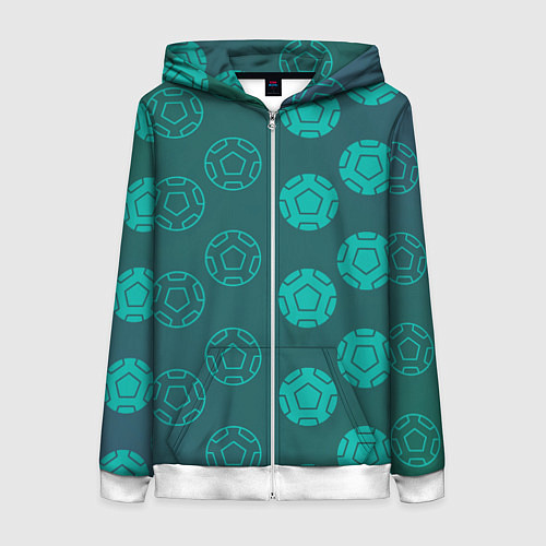 Женская толстовка на молнии Спортивные мячи / 3D-Белый – фото 1