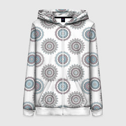 Женская толстовка на молнии Круглый разноцветный узор мандала