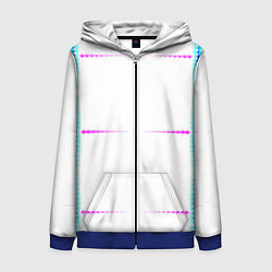 Толстовка на молнии женская Color white blue pink stripes, цвет: 3D-синий