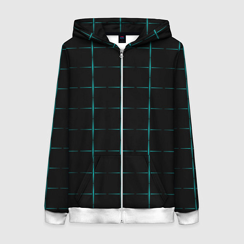 Женская толстовка на молнии Color black blue crosses / 3D-Белый – фото 1