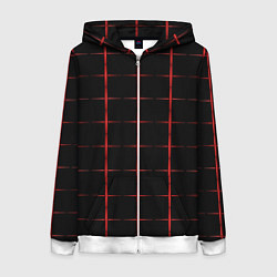 Толстовка на молнии женская Color black red crosses, цвет: 3D-белый