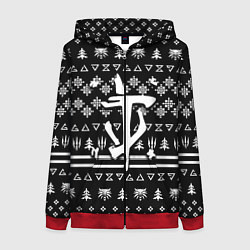 Толстовка на молнии женская Doom x witcher pattern, цвет: 3D-красный