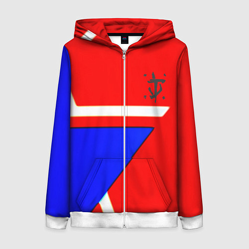 Женская толстовка на молнии Doom star geometry / 3D-Белый – фото 1