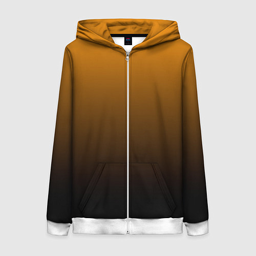 Женская толстовка на молнии Orange gradient / 3D-Белый – фото 1