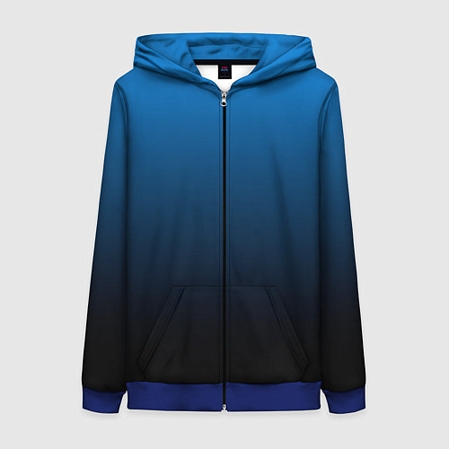 Женская толстовка на молнии Blue gradient / 3D-Синий – фото 1