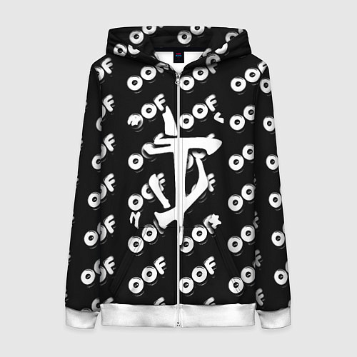 Женская толстовка на молнии Doom off black / 3D-Белый – фото 1