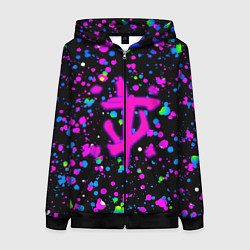 Женская толстовка на молнии Doom цветные краски