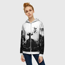 Толстовка на молнии женская Doom демон марса, цвет: 3D-белый — фото 2