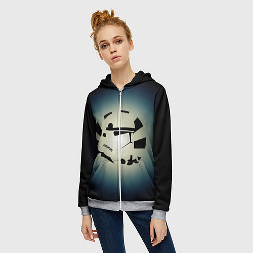 Женская толстовка на молнии Имперский штурмовик - градиент / 3D-Меланж – фото 3