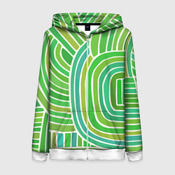Женская толстовка на молнии Абстрактный узор зеленый
