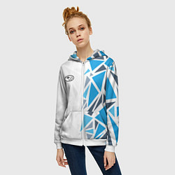 Толстовка на молнии женская Субару - фрагменты, цвет: 3D-белый — фото 2
