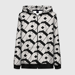 Толстовка на молнии женская Три буквы: чёрные, цвет: 3D-черный