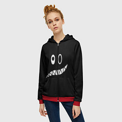 Толстовка на молнии женская Двойная эмоция, цвет: 3D-красный — фото 2