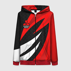 Женская толстовка на молнии Митсубиси - красный спорт