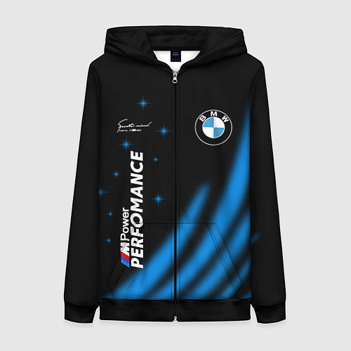 Женская толстовка на молнии BMW Power Performance / 3D-Черный – фото 1