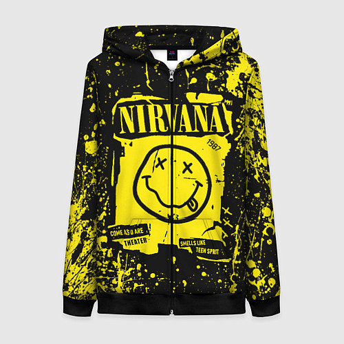 Женская толстовка на молнии Nirvana smile 1987 / 3D-Черный – фото 1