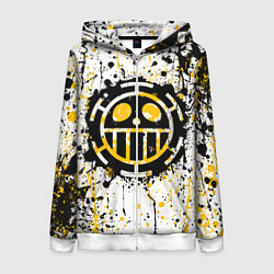 Толстовка на молнии женская Пираты сердца - Ван Пис, цвет: 3D-белый