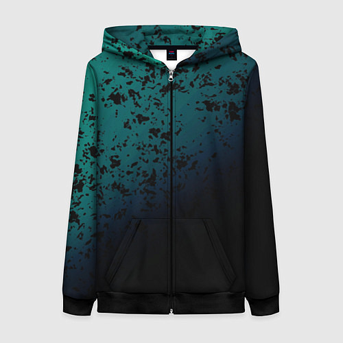 Женская толстовка на молнии Абстрактный пятнистый с затемнением / 3D-Черный – фото 1