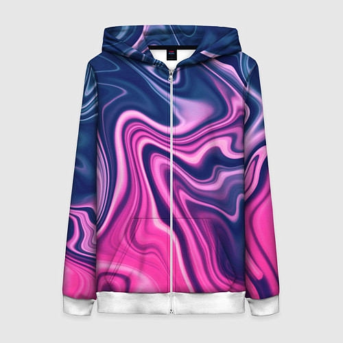 Женская толстовка на молнии Абстракция / 3D-Белый – фото 1