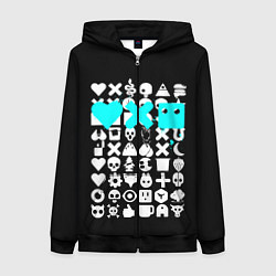 Толстовка на молнии женская Love Death and Robots синий, цвет: 3D-черный